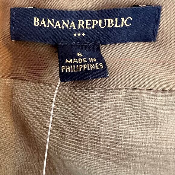 BANANA REPUBLIC Chiffon Cocktail Dress in Olive Green Size 6 - Picture 12 of 13